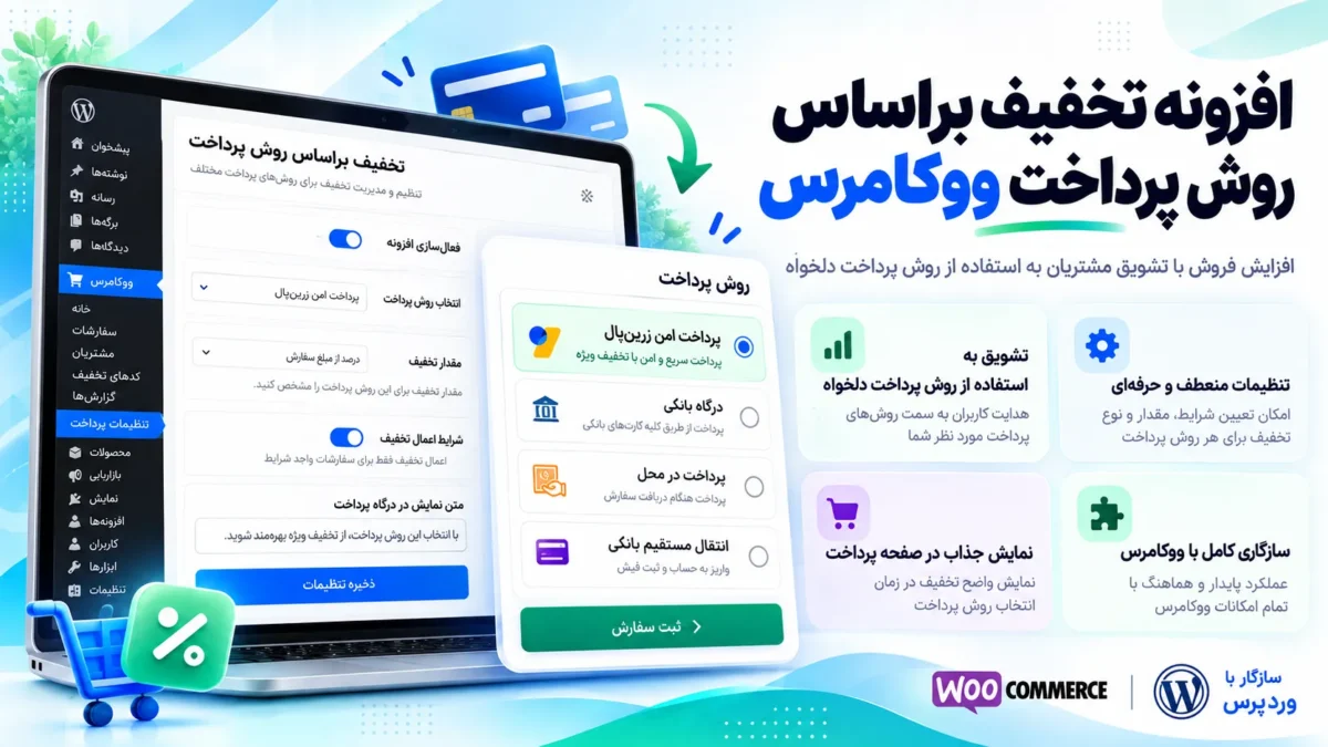 افزونه تخفیف بر اساس روش پرداخت ووکامرس | قیمت عادی برای اسنپ‌پی ۴ قسط + تخفیف پرداخت نقدی